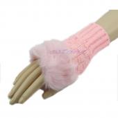 Mode Damen Lady Mädchen Hasen Fell hand Handgelenk wÄrmere Winter fingerless Handschuhe Versandkosten