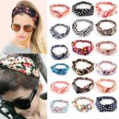 Mode Damen Blume Haarband Turban Kopf wickeln Verdreht Verknotete yoga Kopf wickeln Stirnband