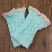 Damen Mädchen Winter BeinwÄrmer runter Handschellen Spitzen schneiden Gamaschen Häkeln FusswÄrmer Stricken Socken