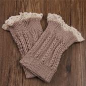 Damen Mädchen Winter BeinwÄrmer runter Handschellen Spitzen schneiden Gamaschen Häkeln FusswÄrmer Stricken Socken