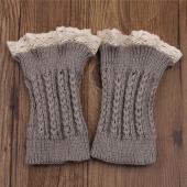 Damen Mädchen Winter BeinwÄrmer runter Handschellen Spitzen schneiden Gamaschen Häkeln FusswÄrmer Stricken Socken