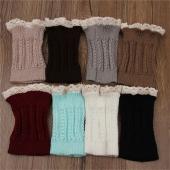 Damen Mädchen Winter BeinwÄrmer runter Handschellen Spitzen schneiden Gamaschen Häkeln FusswÄrmer Stricken Socken