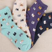 5 Farben im Herbst neue Socken der zeichentrick Katze Schöne Damen Baumwoll Socken