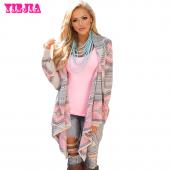 Damen Herbst Winter lange Ärmel unregelmäßig aus Vintage Mode Gestreiften Pullover für casual Geometrischen aufdr