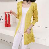 Mode aus Damen Strickjacke hohl Locker voll Ärmel Damen für Damen mit weiblichen Oberbekleidung Mäntel