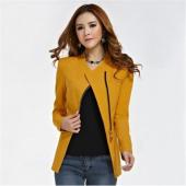 Candy Farbe lange Ärmel Damen reißverschluss Blazer Anzug slim Lockere Jacke Mantel Outwear