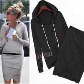 neue Mode Damen Sport Steht Freizeit SweaT Shirts Frühjahr Herbst casual Trainingsanzug Top Rock und 2 Stück sv004932