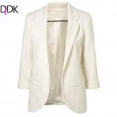 Damen Kleidung beScheidenen Formellen Frühjahr neuer Damen Mode kerb ReVers Freund Ponte rollte Ärmel Blazer