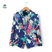 plus Size xxl Blumen elegante Blazer Damen Print blaser casual Sakko MarkenDesigns Mantel chaquetas mujer arsch 279