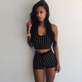 zwei Stück Setzt Damen Sport Steht 2 Stück Verband Overalls Shorts Rompers Damen Setzt Vermummte Pflanzliche