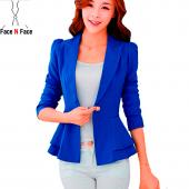 Mode Jacke Blazer Damen Anzug klappbar lange Ärmel ReVers Mantel Süssigkeiten Farbe Blazer Knopf Vogue Blazer Jacke