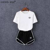 kostenLoser Versand heißes Verkauf 2 Stück Damen mit elastischen Bund Muster Sport Jogging Anzüge