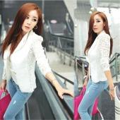 sexy Damen Spitzen Häkeln Patchwork slim Blazer Anzug Mode der Mantel Outwear slim Knopf Jacke chaquetas mujer
