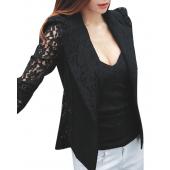 sexy Damen Spitzen Häkeln Patchwork slim Blazer Anzug Mode der Mantel Outwear slim Knopf Jacke chaquetas mujer