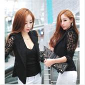 sexy Damen Spitzen Häkeln Patchwork slim Blazer Anzug Mode der Mantel Outwear slim Knopf Jacke chaquetas mujer