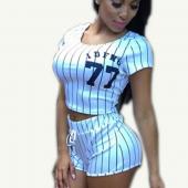 Trainingsanzug für Damen BaseBall 2 Stück Damen Sport Damen Trainingsanzüge kurz legt Sommer Anzüge