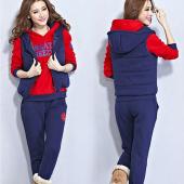 heißes Verkauf hitz Winter Sport Anzug Fleece Sweat Shirt SportKleidung VerDicken und Hosen 3 Stück Damen Anzug