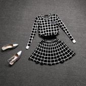 Frühling im Herbst neue Koreanische Version Pullover für Damen und Rock im kleinen feldern Luft süß Freizeit