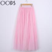 ups 100cm muslimischen Maxi lange Röcke Frühjahr 3 Schichten Hemd Mesh gefalteten Damen Ballkleid ausgestellte Röcke