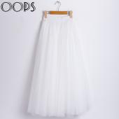 ups 100cm muslimischen Maxi lange Röcke Frühjahr 3 Schichten Hemd Mesh gefalteten Damen Ballkleid ausgestellte Röcke