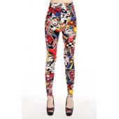 Europa Amerika comic Schönheit Mädchen Briefe Print Leggings hohe Spandex Frau neuheit Gamaschen plus Versandkosten