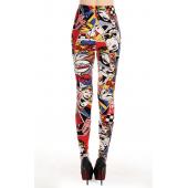 Europa Amerika comic Schönheit Mädchen Briefe Print Leggings hohe Spandex Frau neuheit Gamaschen plus Versandkosten