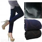 Winter Leggings Damen Verdickung warm Hose Mode in Denim Hosen schröpft footless Leggings mit Taschen lg 173