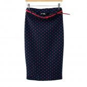 Sommer Mode mit hoher Taille Midi Bodycon Damen liebe slim pencel tube stretch Baumwolle mischungen Bleistift