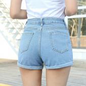 die hohe Taille kurze Jeans die wilden Frühling und Sommer laufen kurze Damen dünn Curling Mode lager Grösse kurze