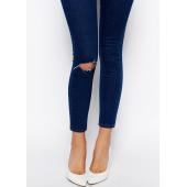 hohe Taille Dünner Fest lange Jeans BleiStift Strecke Riss calca Knie Damen Jeans elastischen skinny Jeans Feminino