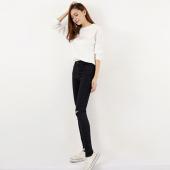 tc heißen Jeans Hosen Damen fallen die Jeans Blau Schwarz Dünnen loch Riss BleiStift Strecken hohe Taille und Grösse