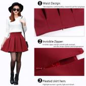 neue Damen sexy Mini Rock Raum Baumwolle Schwarzen kurzen Rock fallen witner warm Röcke Damen hohe Taille gefaltete