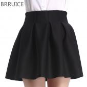 neue Damen sexy Mini Rock Raum Baumwolle Schwarzen kurzen Rock fallen witner warm Röcke Damen hohe Taille gefaltete