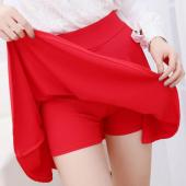 Damen Rock vier jahreszeiten passende Shorts plus Grösse 10 BonbonFarben plissierte Röcke Verhindern hohe elastizität