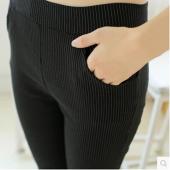 Frühjahr plus Size casual Damen Bleistift Hose elastischen slim Harem Capris Schwarz Weisse Streifen Leggings Hose