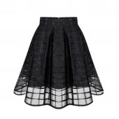 neue Damen lange Rock Transparenten tüll Damen hohe Taille gefaltete Midi Röcken Röcke Organza saia Feminino Tutu