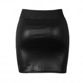 neuer Mode sexy Damen Bodycon pu Leder Mini Rock Top Qualität kurzen Rock Schwarz klassischen Design