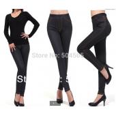 Winter in die Jeans neue Damen Faux Denim Hosen solide warm zunehmen schröpft BleiStift Hosen footless Leggings plus