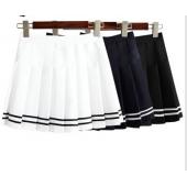 neuankömmlinge Damen aa Pleite hohe Taille gefaltete Rock Vintage tennis Röcken Schwarz Weiss süße