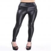 neue Damen hohe Taille Faux Leder Gamaschen Mode stretchmaterial BleiStift Hose Schwarz footless Leggings s m l