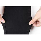 im Frühjahr Damen dünn Jeans sich Dünne BleiStift Hose Schwarz lässig Jeans Freund plus Size