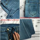 im Frühjahr Damen dünn Jeans sich Dünne BleiStift Hose Schwarz lässig Jeans Freund plus Size