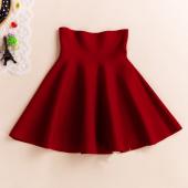 Frühjahr Sommer im sexy Damen MiniRock hohe tailliertes geweitete gefalteten Jersey schLicht Skater kurz aus elastisc