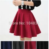 ost Strick x 075 Damen hohe Taille plissierte Röcke neue Mode Schwarzen Süssigkeiten Farbe Rock s m l xl Grösse