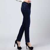 Damen direkt Grösse Jeans hohe Taille Herbst Blaue elastischen langer slim Jeans Hosen für Damen 27 38 Grösse y32