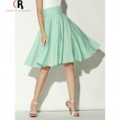 Midi Rock Sommer Damen hohe Taille gefaltete Kleidung eine linie Skater Vintage casual Knielangen saia Unterrock