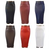 Versandkosten plus Size hohe Taille Faux Bleistift Rock black Rock 9 Farben s m l xl