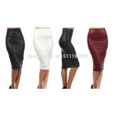 Versandkosten plus Size hohe Taille Faux Bleistift Rock black Rock 9 Farben s m l xl