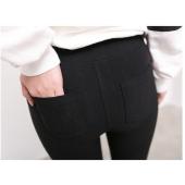 Baumwolle Hochelastischen imiTieren Jeans Frau Knie Dünne Bleistift Hose slim Riss Freund Jeans für Damen Schwarzen