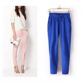 heißes Verkauf Chiffon Hose Sommer Damen Hosen im Harem Pants Tunnelzug elastischen Bund Hose plus Size Damen Hosen